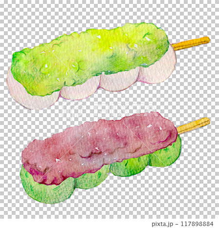 水彩イラスト　美味しそうなお団子 117898884