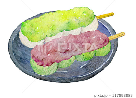 水彩イラスト　美味しそうなお団子 117898885