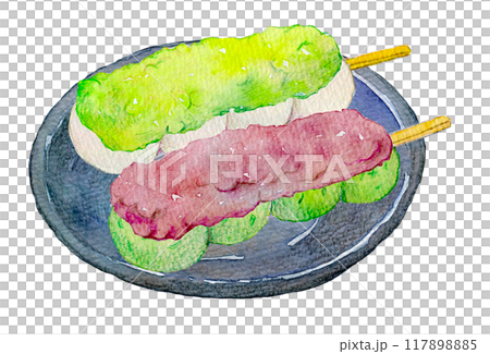 水彩イラスト　美味しそうなお団子 117898885