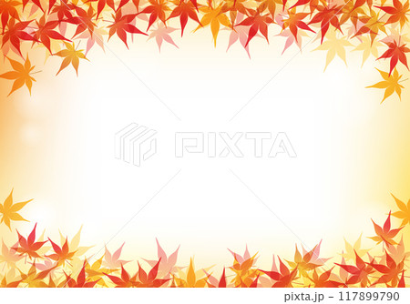 秋のフレームもみじがいっぱい背景36の2 117899790