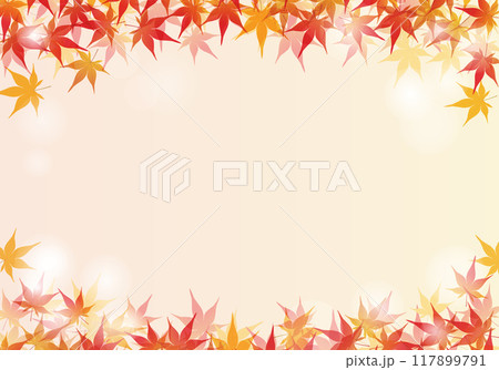 秋のフレームもみじがいっぱい背景36の5 117899791