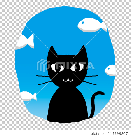 魚雲の青空に黒猫のアイコン 117899867