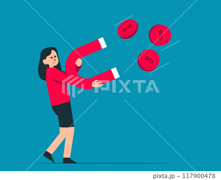 Money increasing and financial success concept illustration. Collections of successfully rich character managing finance, savings and investments Money increasing and financial success concept illustration. Collections of successfully rich character managing finance, savings and investments 117900478