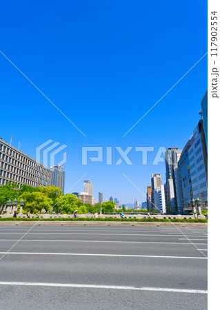 【大阪府】5月・御堂筋から大阪市役所を望む 117902554