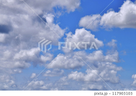 日本の横浜都市景観 夏空。猛烈な暑さが続く日本列島…わたぐもが首都圏を通過…＝8月26日、横浜から 117903103