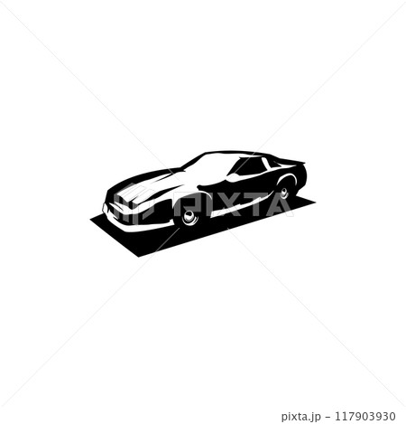 Pontiac car logo silhouette. isolated on white background side view. Best for badge, emblem, icon and sticker design. 117903930