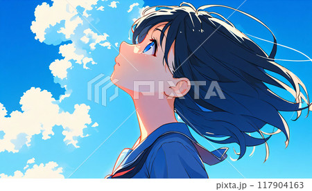 明日を見つめる女の子 明日を見つめる女の子 117904163