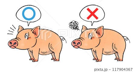 判定豚セット(マルバツ) 117904367