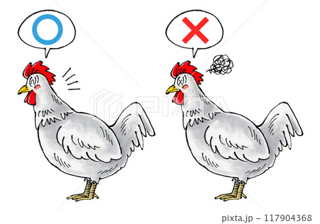 判定白いニワトリセット(マルバツ) 判定白いニワトリセット(マルバツ) 117904368