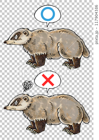 判定アナグマセット(マルバツ) 判定アナグマセット(マルバツ) 117904386