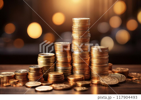 積み上げた金貨 積み上げた金貨 117904493