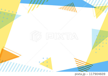 黄色と青のカラフルでポップなフレーム 黄色と青のカラフルでポップなフレーム 117904609