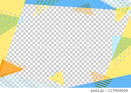 黄色と青のカラフルでポップなフレーム 黄色と青のカラフルでポップなフレーム 117904609