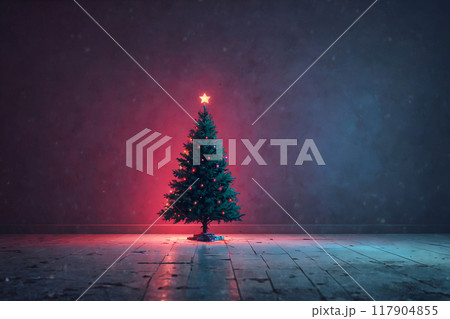 クリスマスツリーの背景素材　AI生成画像 117904855
