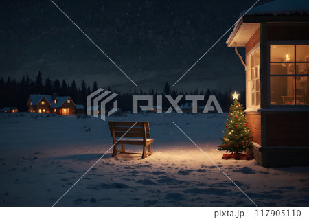クリスマスイブの夜　AI生成画像 117905110