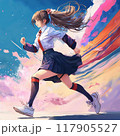 夢に向かって前向きに走る少女 117905527