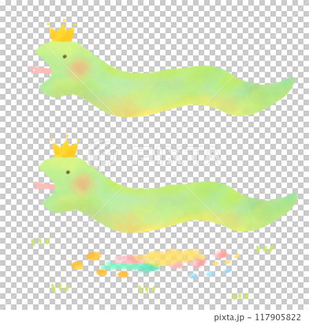 Cute green snake 117905822