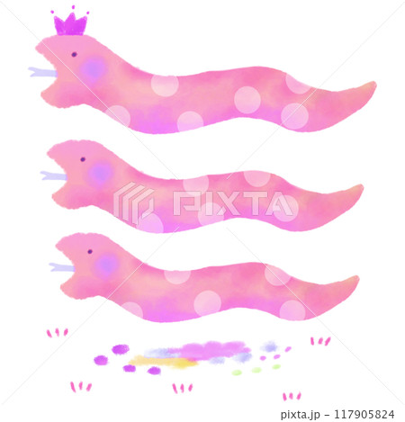 ピンク色の可愛いヘビ ピンク色の可愛いヘビ 117905824
