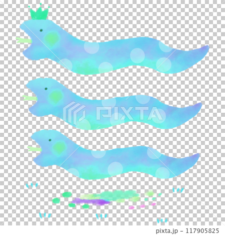 青色の可愛いヘビ 117905825