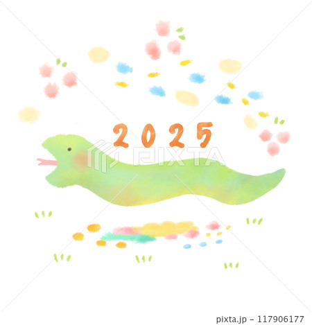 かわいい緑色のヘビ ヘビ年 2025 かわいい緑色のヘビ ヘビ年 2025 117906177