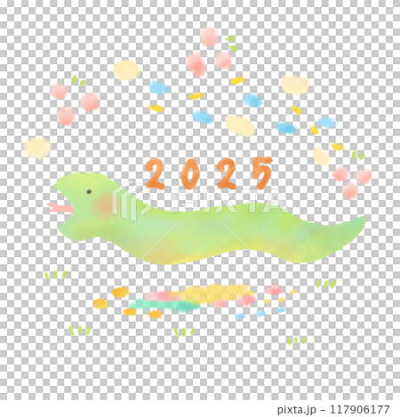 かわいい緑色のヘビ ヘビ年 2025 かわいい緑色のヘビ ヘビ年 2025 117906177