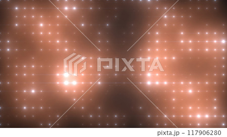 Abstract glowing yellow gold disco wall with light bulbs abstract background 117906280