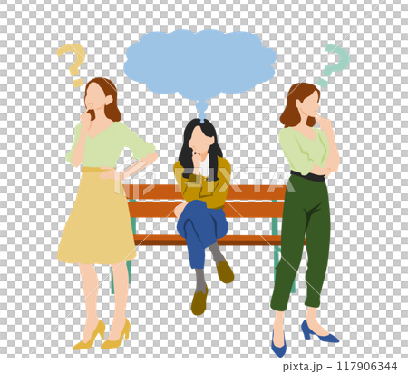 一個女人思考的插圖 一個女人思考的插圖 117906344