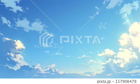 青空と白い雲　AI画像 117906478