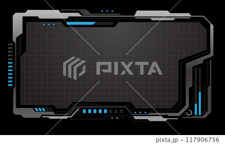 Hud frames white grey user interface elements design modern technology futuristic control panel screen digital hologram window gaming menu touching cyber monitor set on black background vector 117906756
