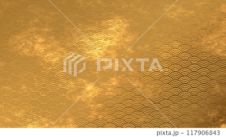 金色の和柄模様・背景 金色の和柄模様・背景 117906843