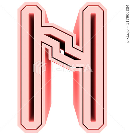 3D rendered illustration. Decorative letter. Custom art font. 3D rendered illustration. Decorative letter. Custom art font. 117906884