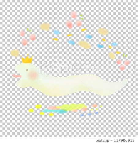 可愛い白蛇のイラスト 年賀状素材 可愛い白蛇のイラスト 年賀状素材 117906915