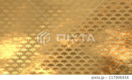 金色の和柄模様・背景 117906938