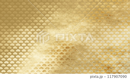 金色の和柄模様・背景 117907090