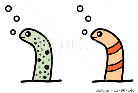 水族館でも人気の可愛いチンアナゴのイラスト 117907140