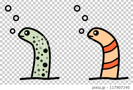 水族館でも人気の可愛いチンアナゴのイラスト 117907140