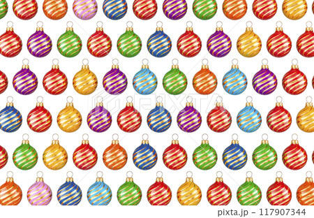 Background from Christmas balls, ornaments. 3D rendering 117907344