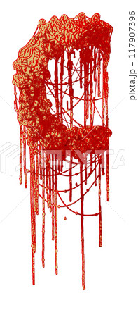 Metal music style font. Dripping letter with blood stains. Decorative lettering. Metal music style font. Dripping letter with blood stains. Decorative lettering. 117907396