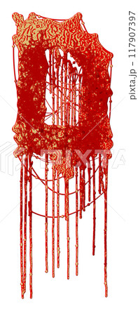 Metal music style font. Dripping letter with blood stains. Decorative lettering. Metal music style font. Dripping letter with blood stains. Decorative lettering. 117907397