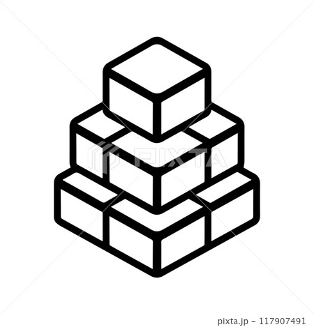 Bricks icon or modern line symbol. Vector line art and icon design with bold outline. Black and white Pixel Perfect minimalistic symbol isolated white background. Silhouette simple thin sign Bricks icon or modern line symbol. Vector line art and icon design with bold outline. Black and white Pixel Perfect minimalistic symbol isolated white background. Silhouette simple thin sign 117907491