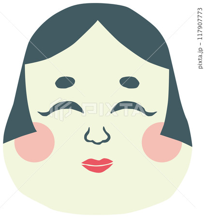 おかめ お多福 福笑い ベクター素材 117907773