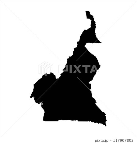 Silhouette of a Cameroon Country land Map	 117907802
