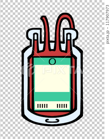 Illustration material of blood bags for infusion and transfusion 117907973