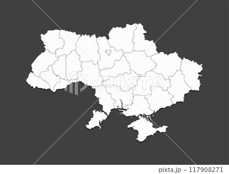 Vector map country Ukraine divided on regions 117908271