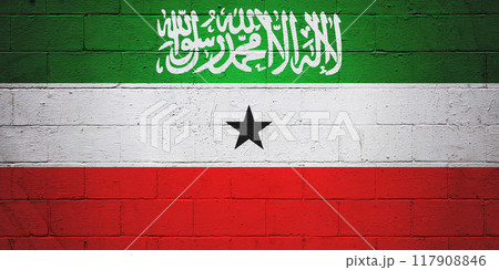 Flag of Somaliland painted on a wall 117908846