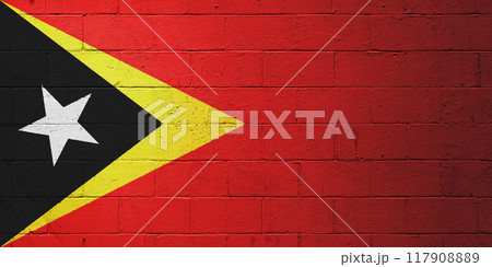 Flag of East Timor painted on a wall Flag of East Timor painted on a wall 117908889