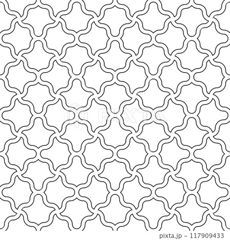 Seamless geometric ornament . Black color thin lines . Seamless geometric ornament . Black color thin lines . 117909433