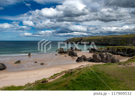 Sango Beach At The Atlantic Coast Near Durness In Scotland, UK Sango Beach At The Atlantic Coast Near Durness In Scotland, UK 117909532