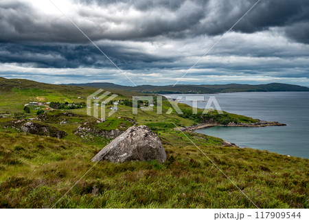 Rural Landscape With View Over Gruinard Bay And Beach At The Coast Of The Highlands In Scotland, UK 117909544