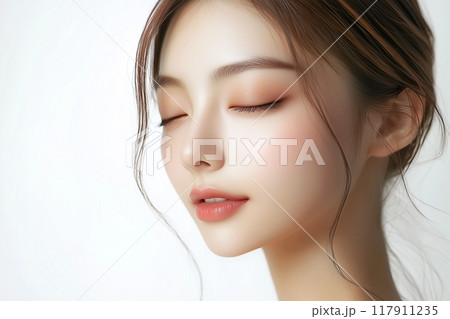 美白女性・スキンケア「AI生成画像」 117911235